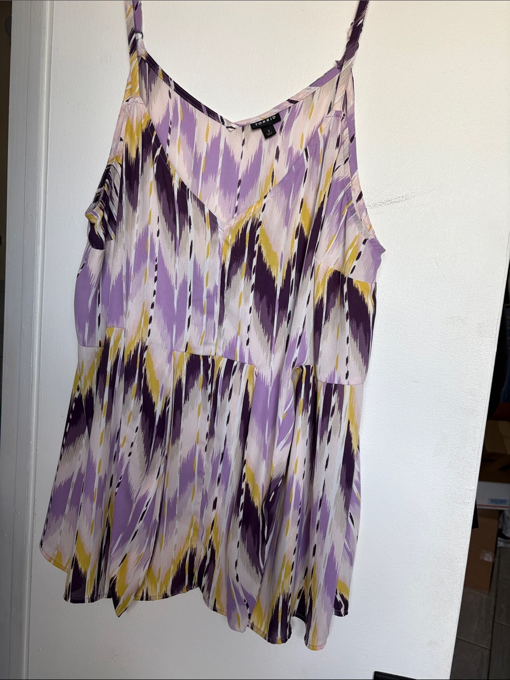torrid Purple, Yellow & White Printed Spaghetti Strap Camisole